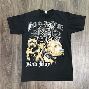 Bad to the Bone‎ Bad Boy Pit Bulls & Reaper Skeleton Keeper Black T-Shirt sz M